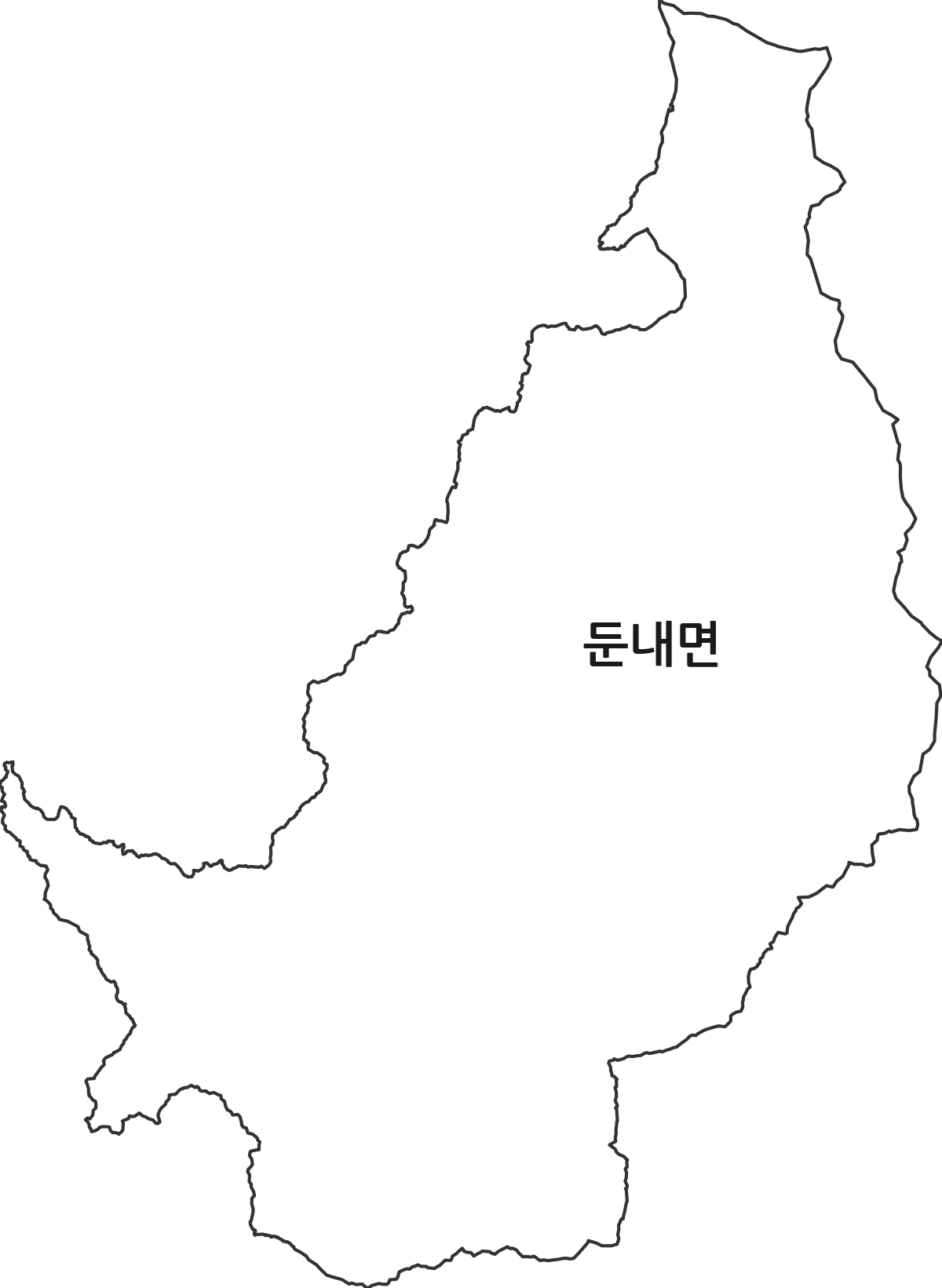 강원특별자치도 횡성군 둔내면 법정동 행정구역 경계 지도