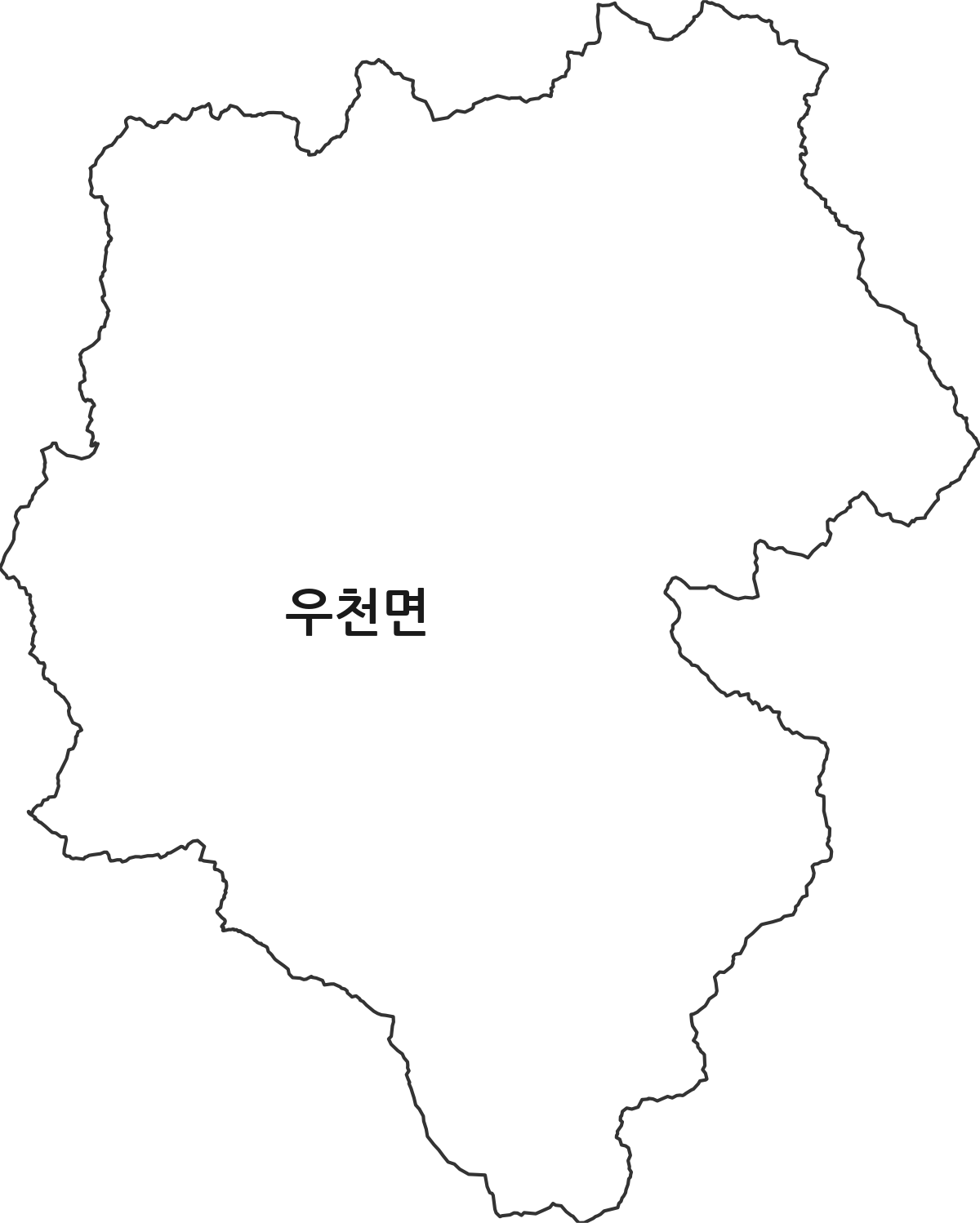 강원특별자치도 횡성군 우천면 법정동 행정구역 경계 지도
