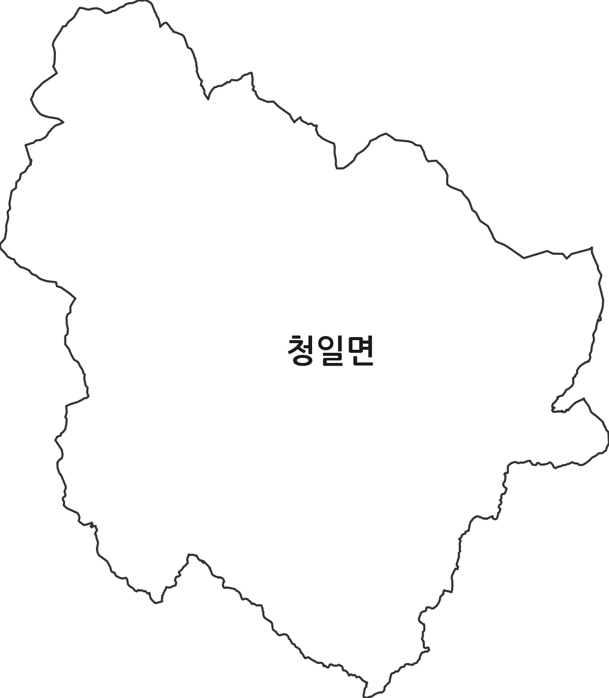강원특별자치도 횡성군 청일면 법정동 행정구역 경계 지도