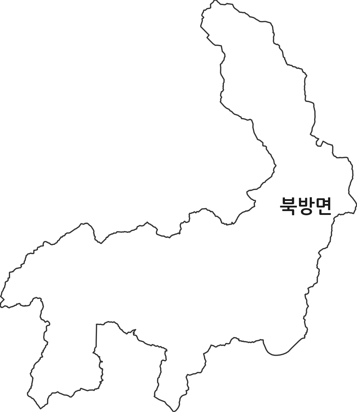 강원특별자치도 홍천군 북방면 행정동 행정구역 경계 지도