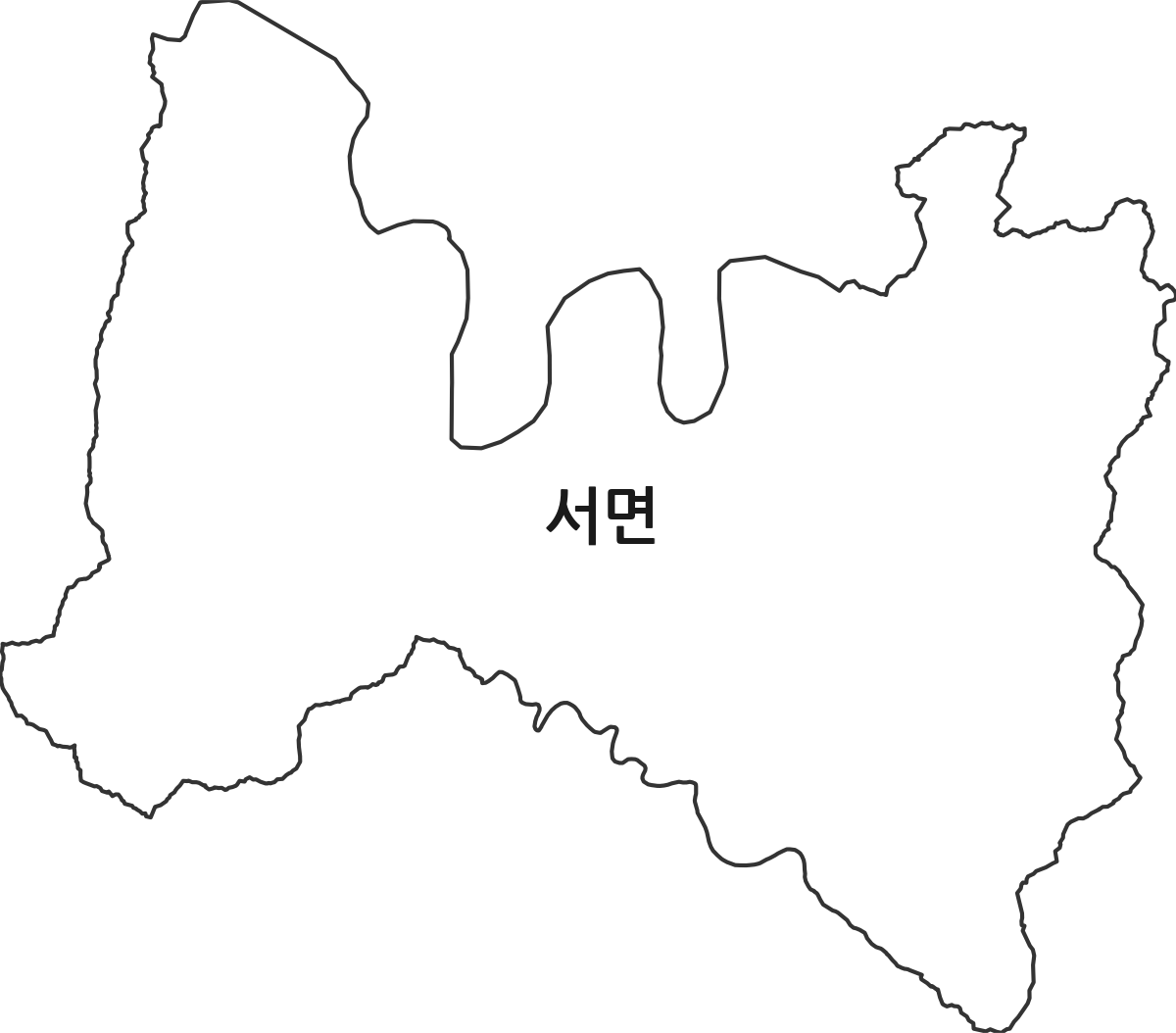 강원특별자치도 홍천군 서면 행정동 행정구역 경계 지도
