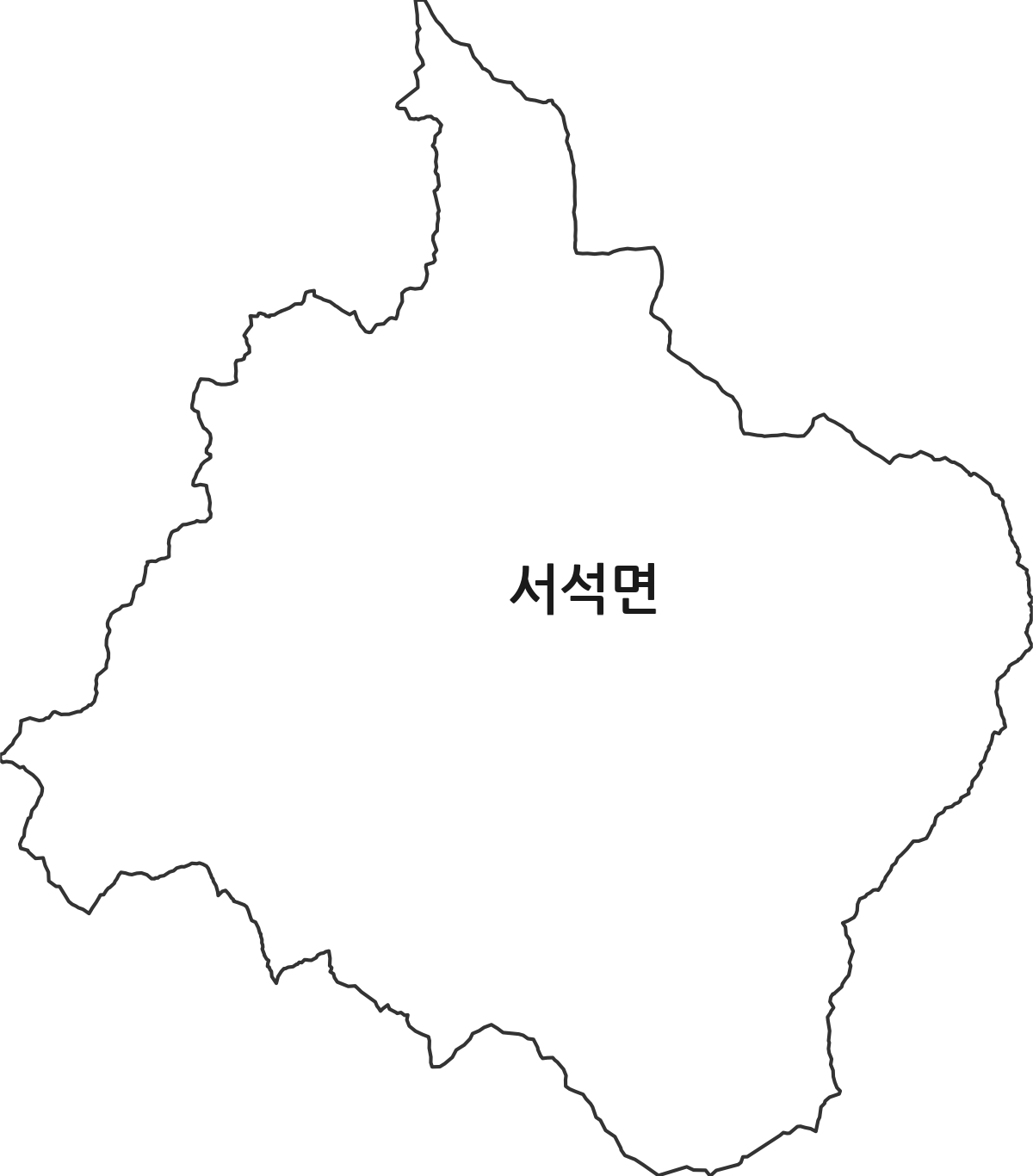 강원특별자치도 홍천군 서석면 행정동 행정구역 경계 지도