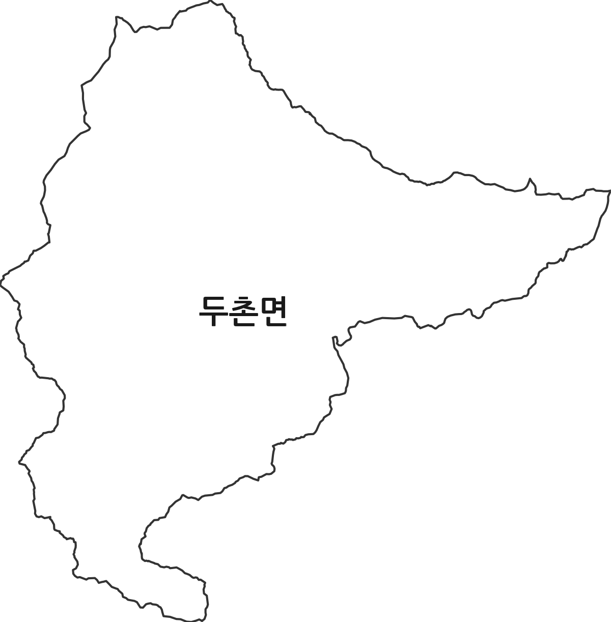 강원특별자치도 홍천군 두촌면 법정동 행정구역 경계 지도