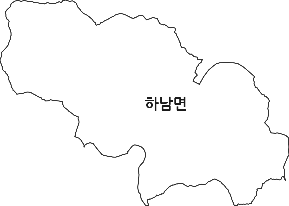 강원특별자치도 화천군 하남면 행정동 행정구역 경계 지도