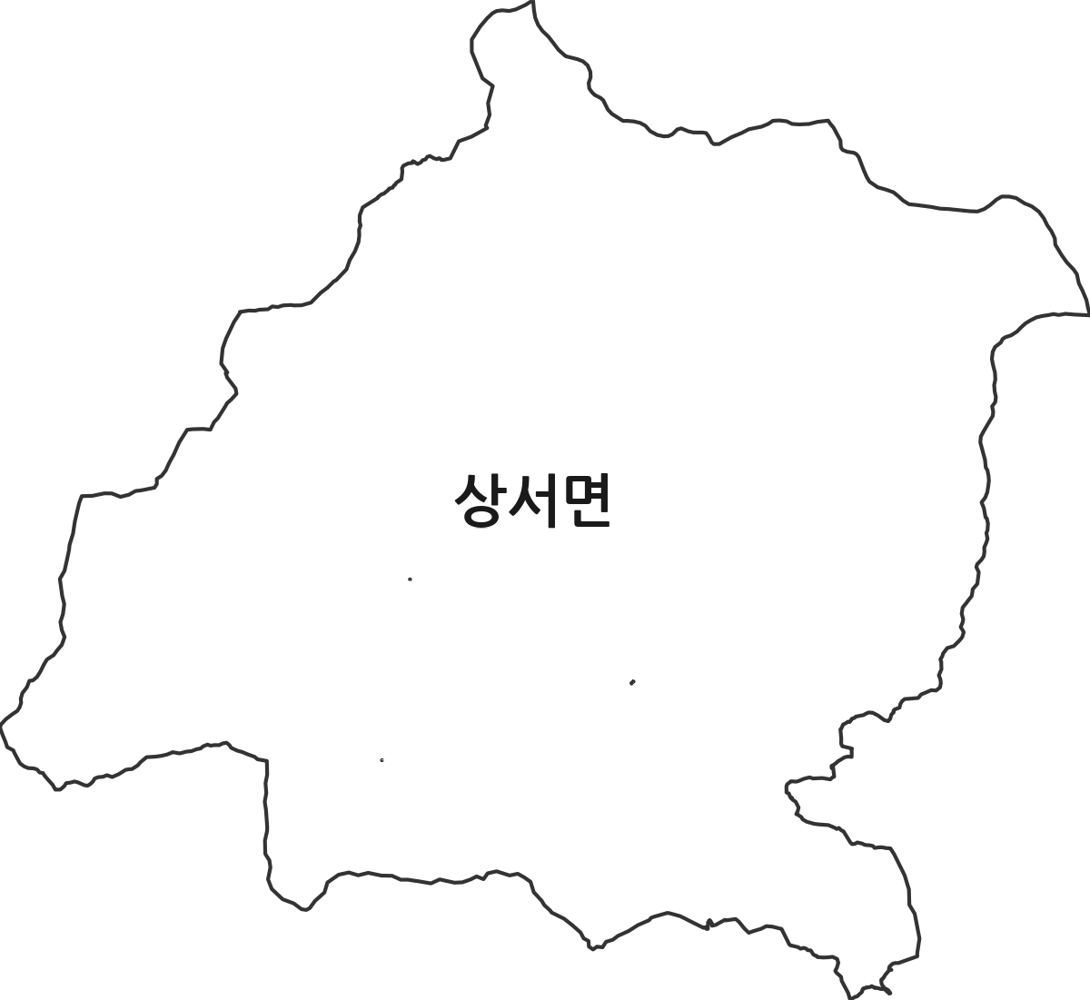 강원특별자치도 화천군 상서면 법정동 행정구역 경계 지도