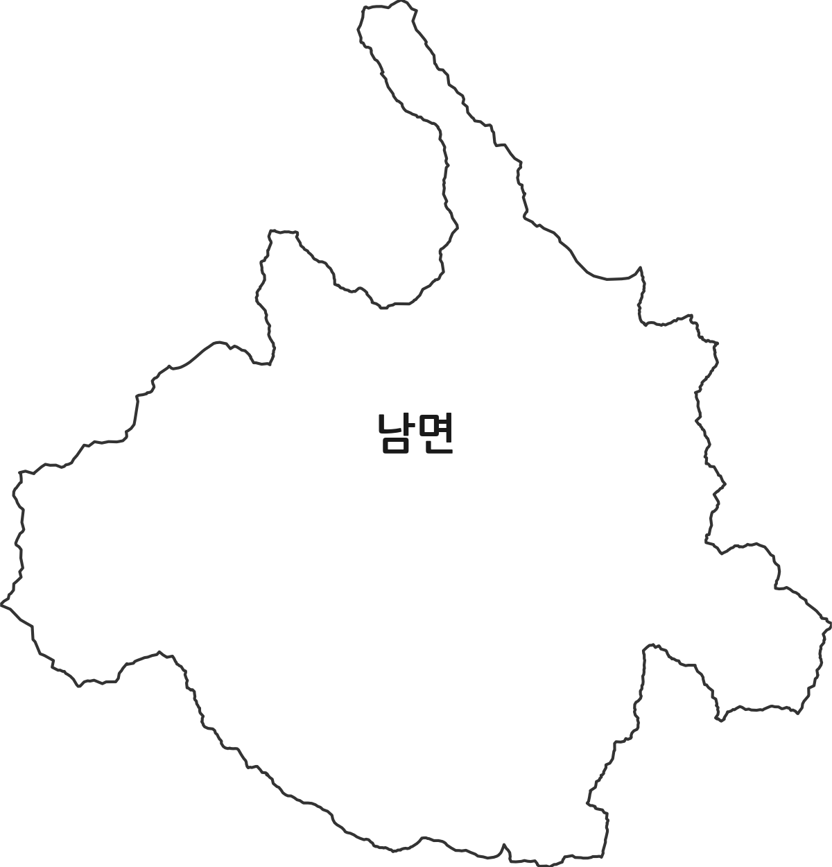 강원특별자치도 인제군 남면 행정동 행정구역 경계 지도