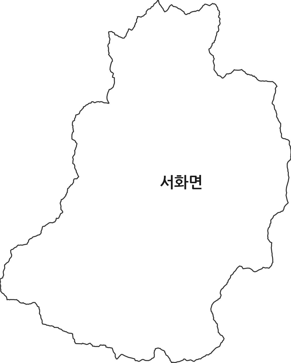 강원특별자치도 인제군 서화면 행정동 행정구역 경계 지도