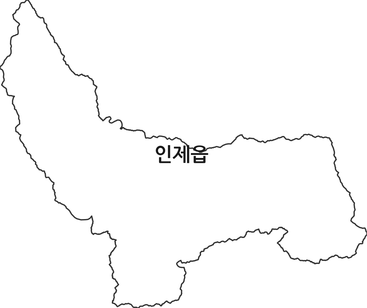 강원특별자치도 인제군 인제읍 행정동 행정구역 경계 지도