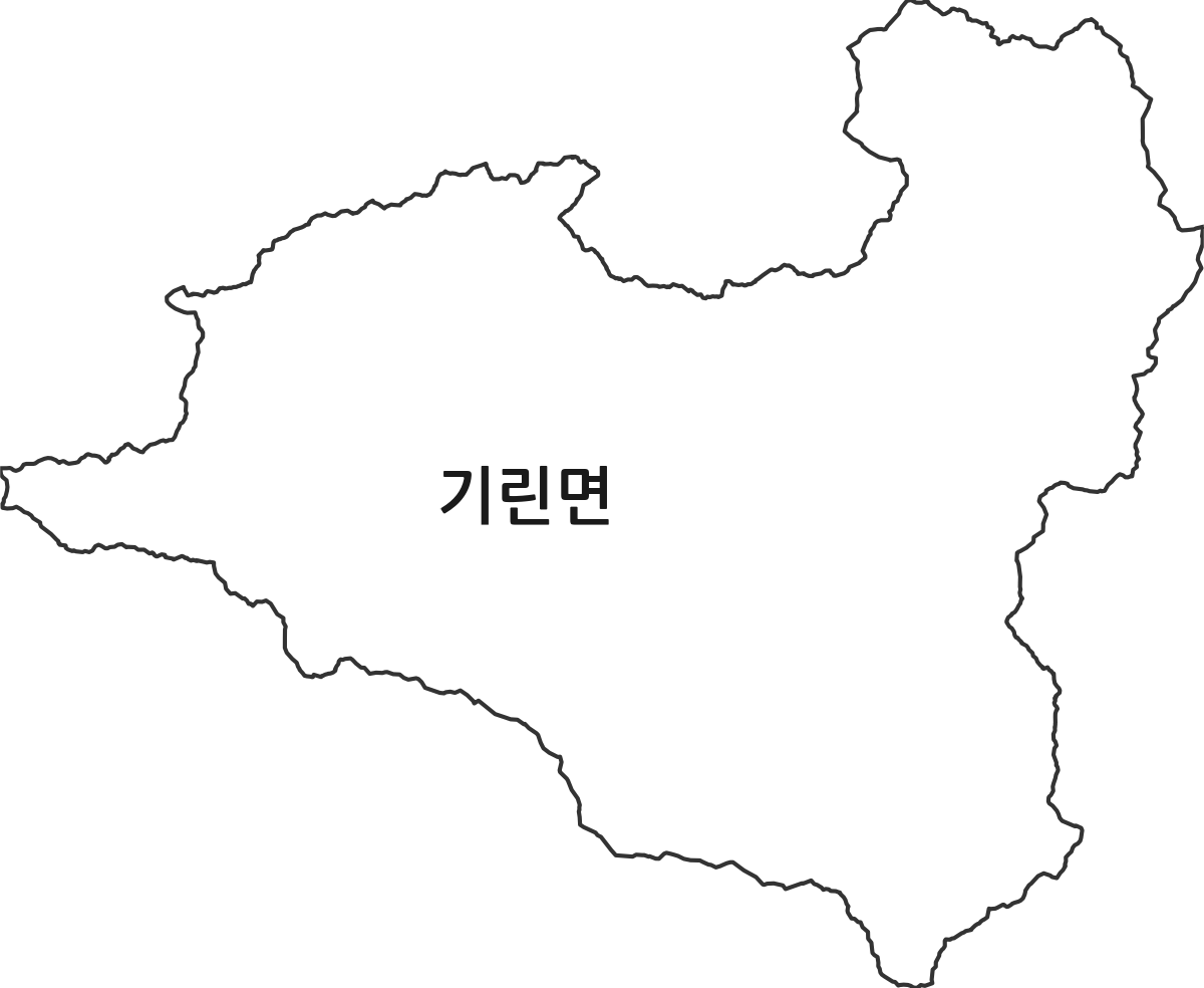 강원특별자치도 인제군 기린면 법정동 행정구역 경계 지도