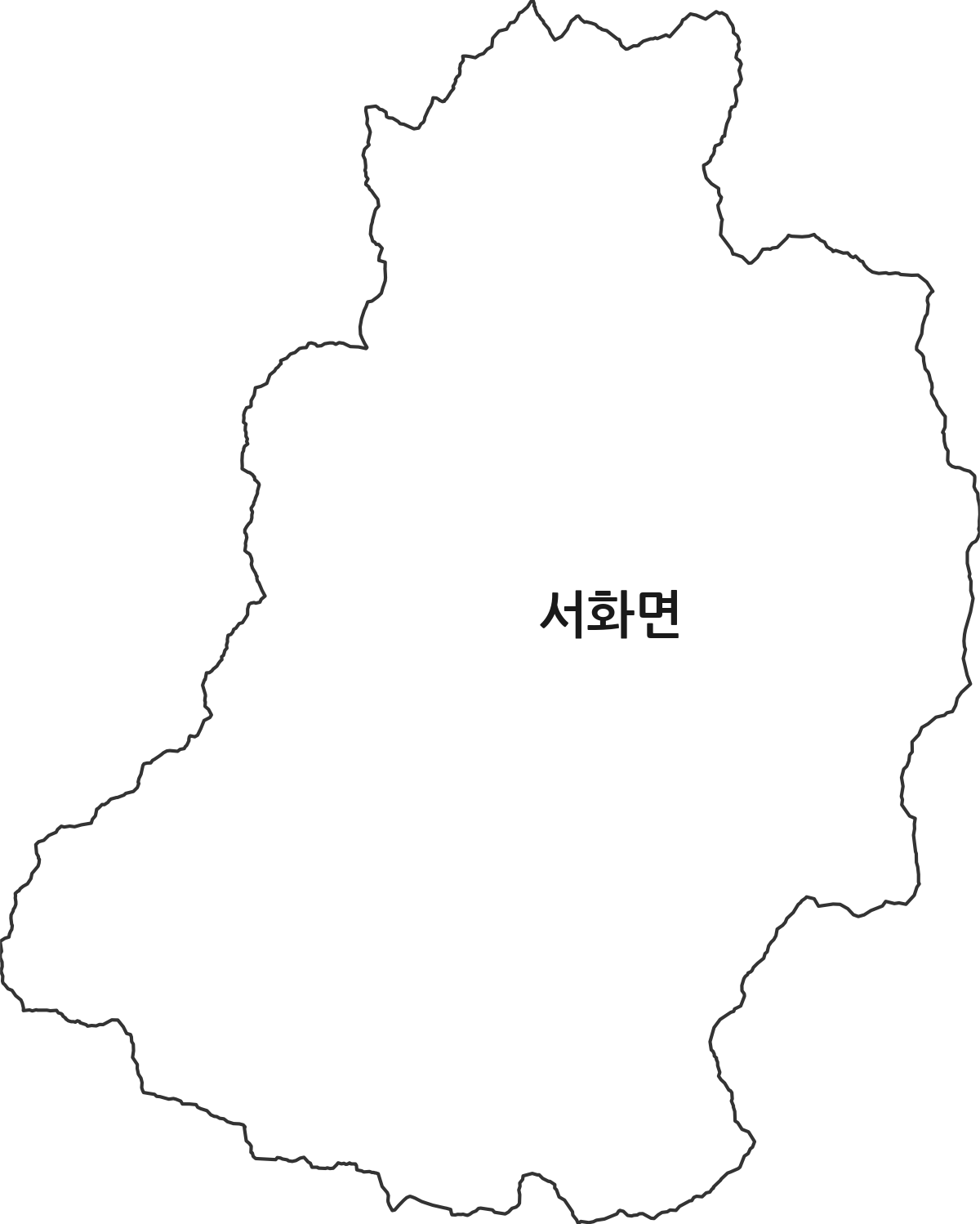 강원특별자치도 인제군 서화면 법정동 행정구역 경계 지도