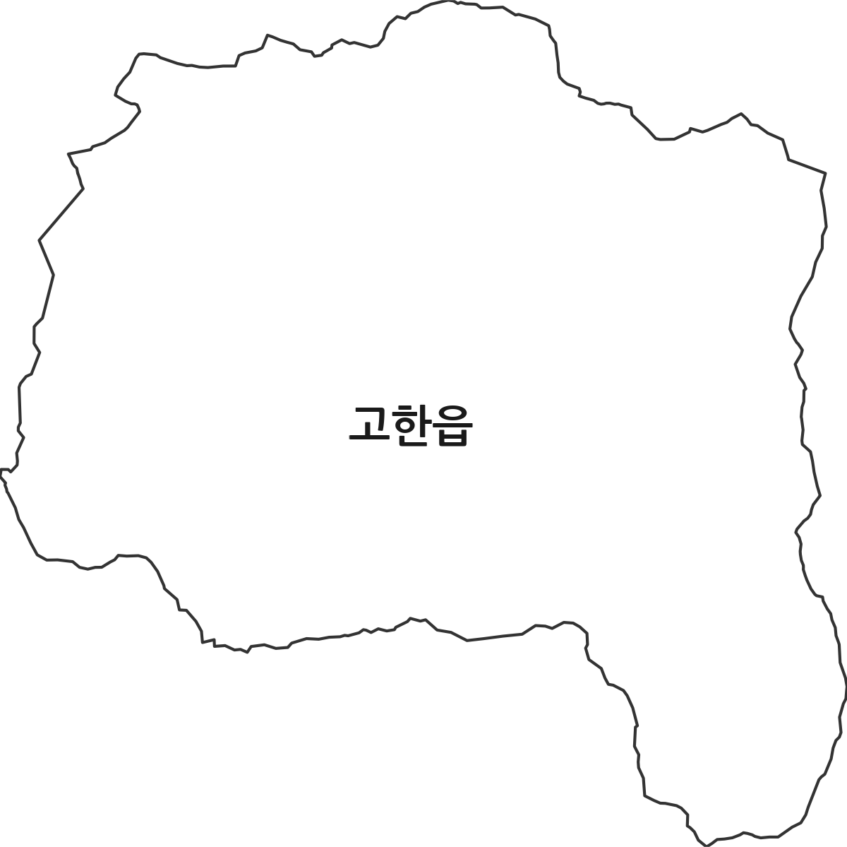 강원특별자치도 정선군 고한읍 행정동 행정구역 경계 지도