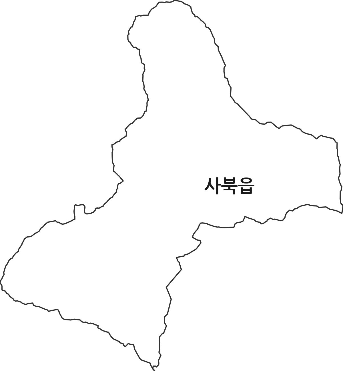 강원특별자치도 정선군 사북읍 행정동 행정구역 경계 지도