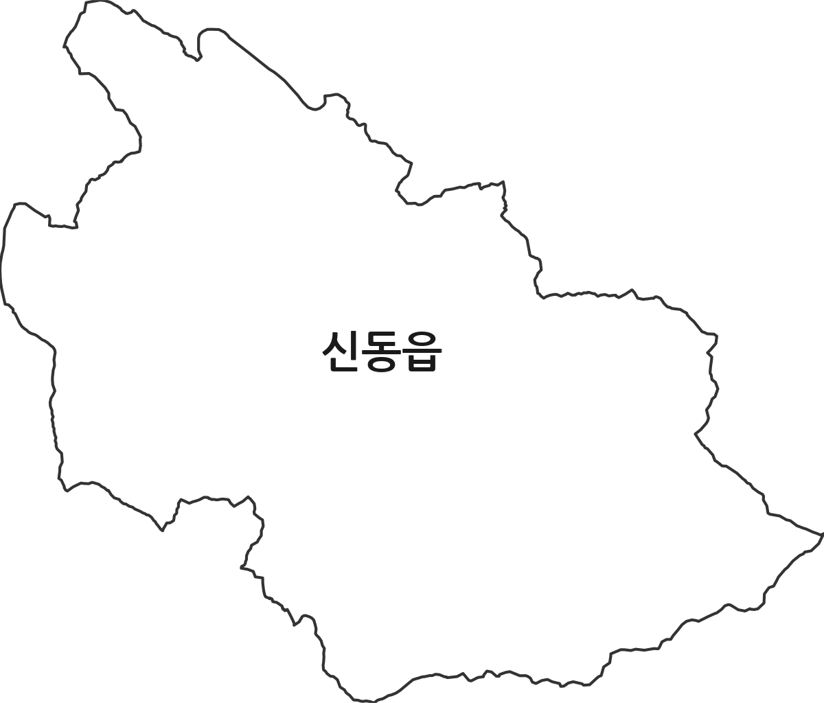 강원특별자치도 정선군 신동읍 행정동 행정구역 경계 지도