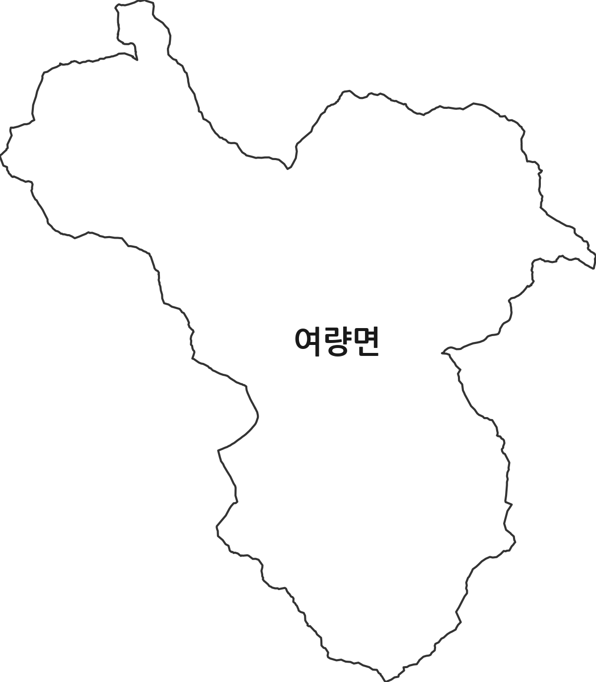 강원특별자치도 정선군 여량면 행정동 행정구역 경계 지도