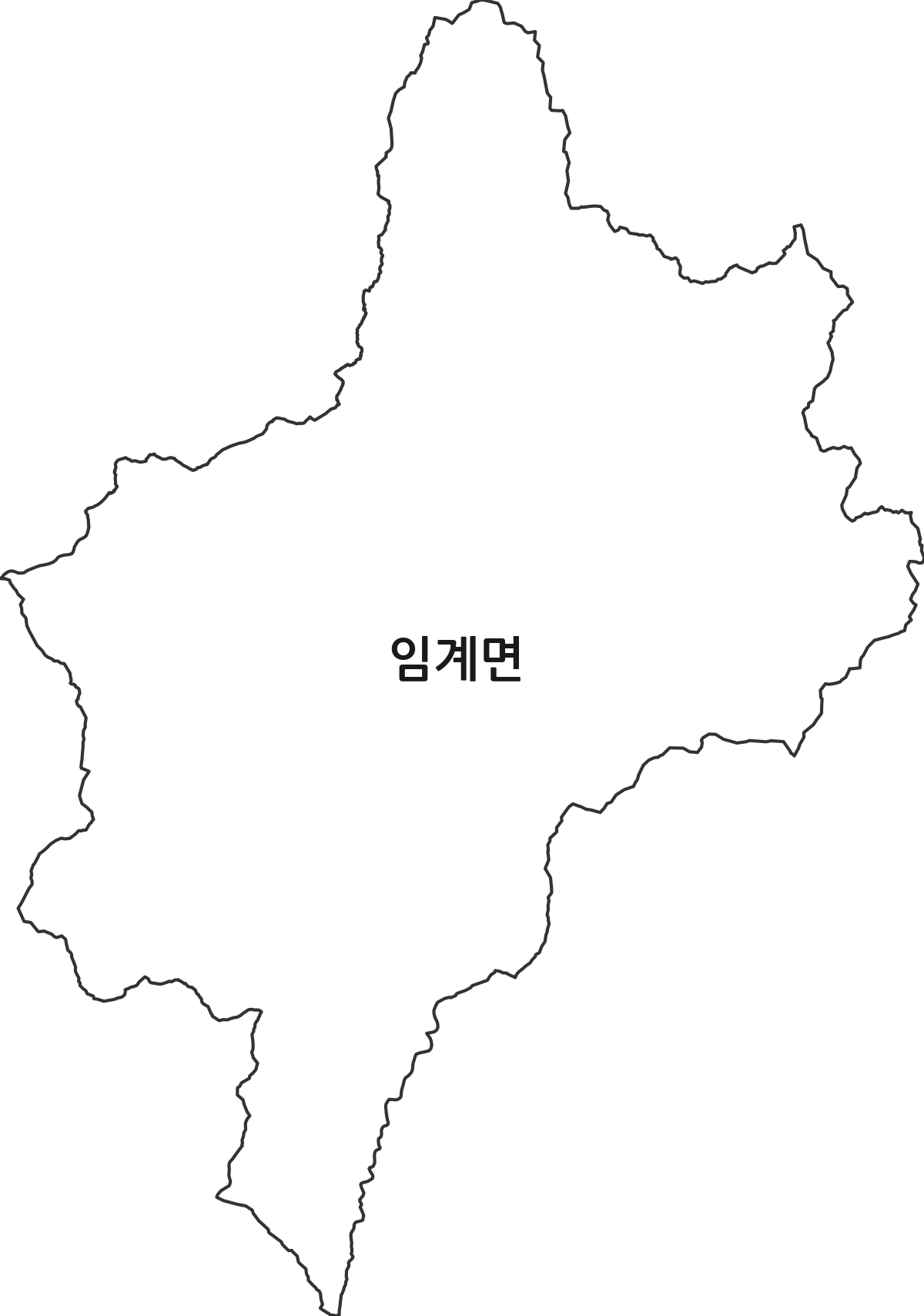 강원특별자치도 정선군 임계면 행정동 행정구역 경계 지도