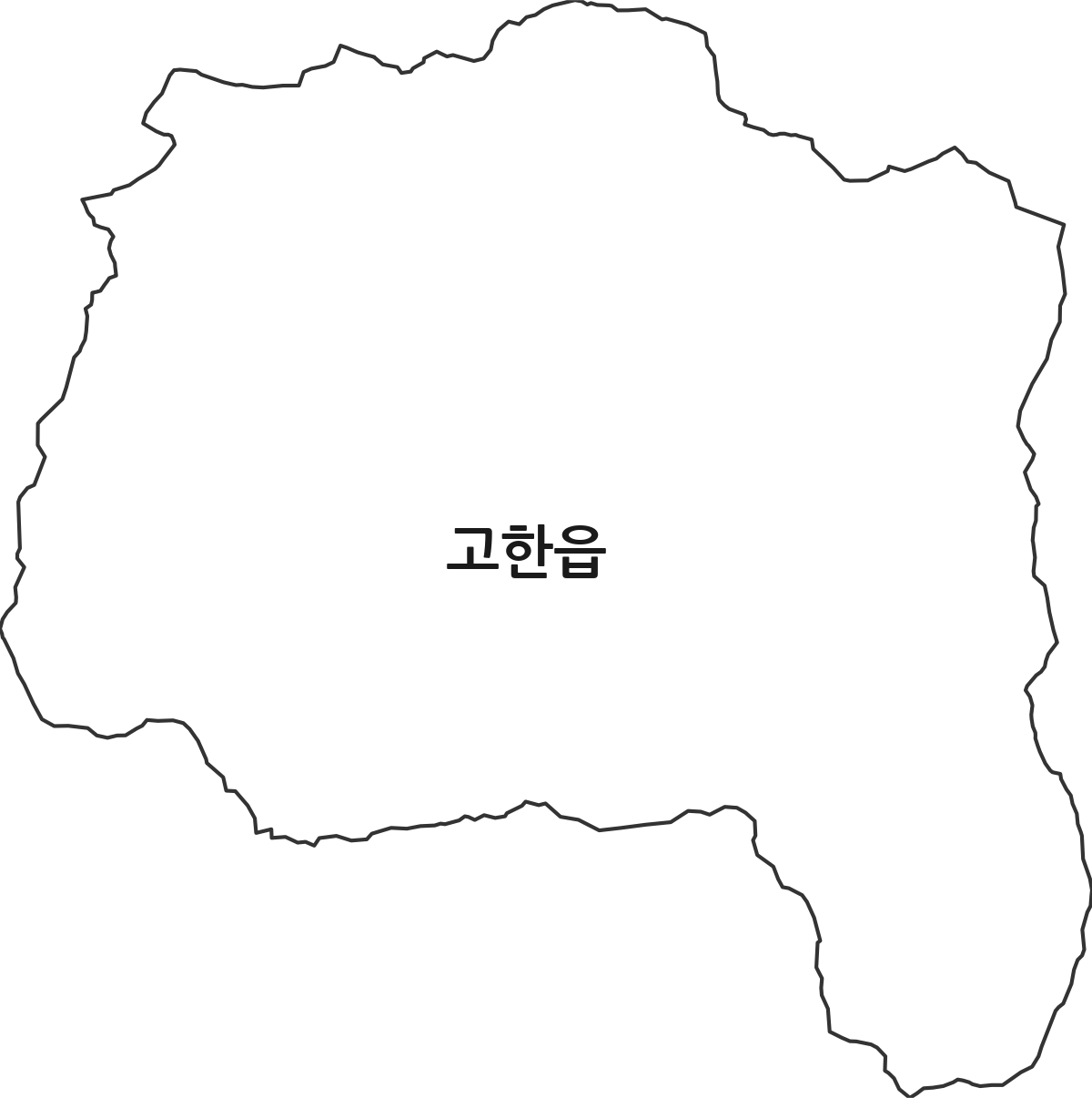 강원특별자치도 정선군 고한읍 법정동 행정구역 경계 지도