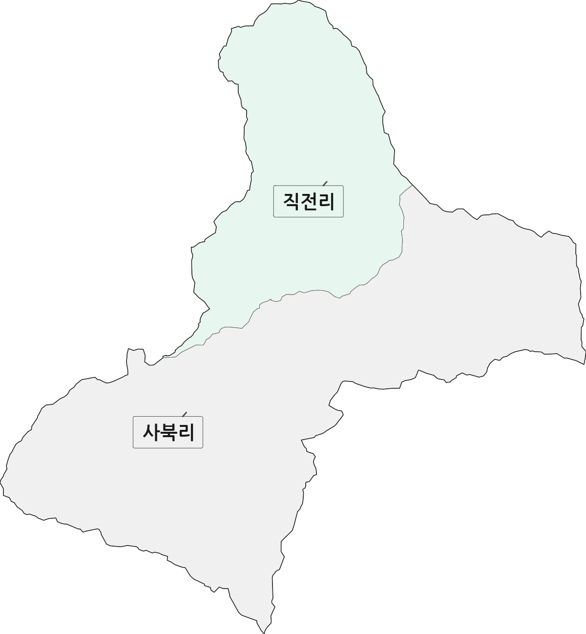 강원특별자치도 정선군 사북읍 법정동 리 구분 행정구역 경계 지도