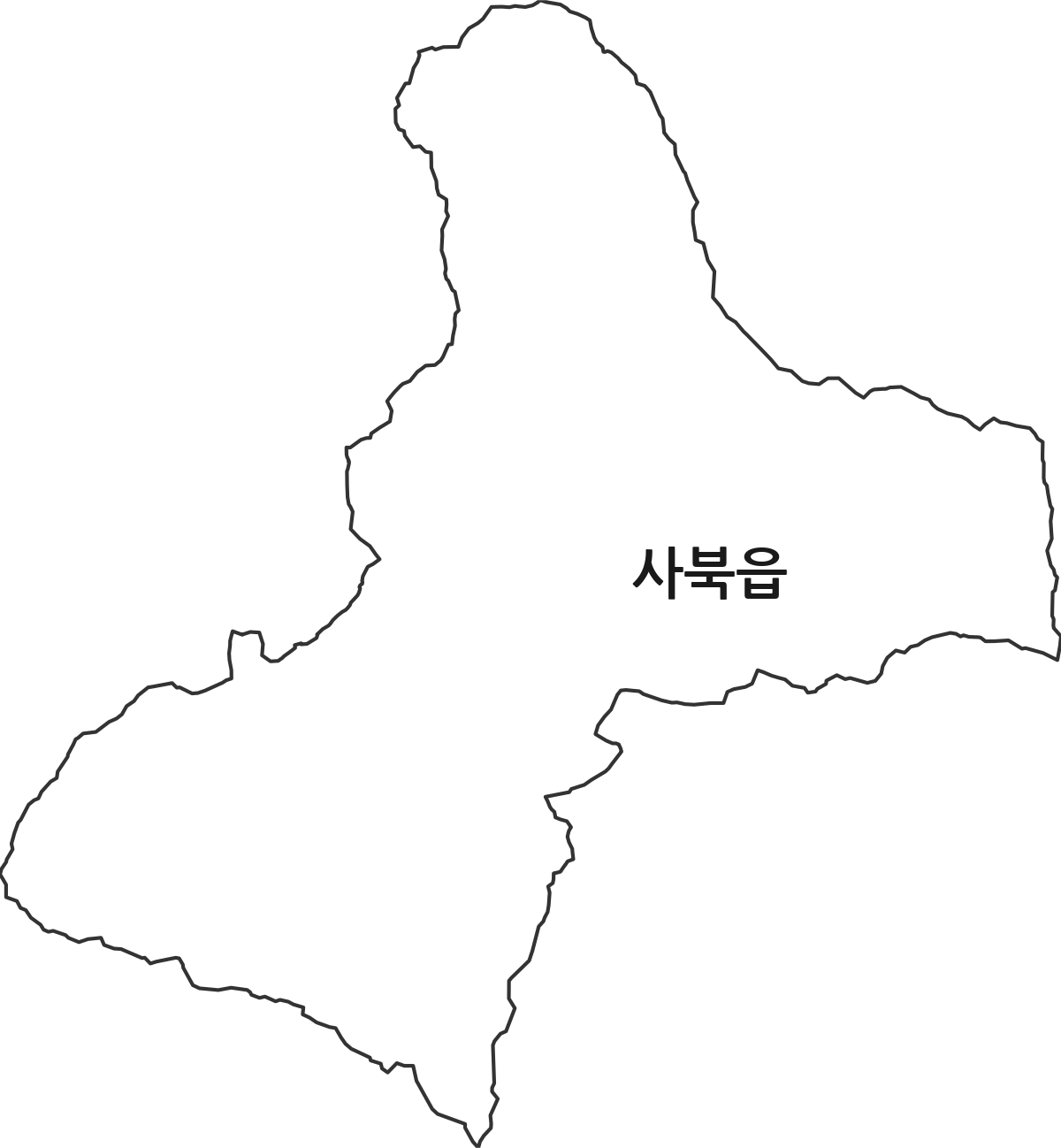 강원특별자치도 정선군 사북읍 법정동 행정구역 경계 지도