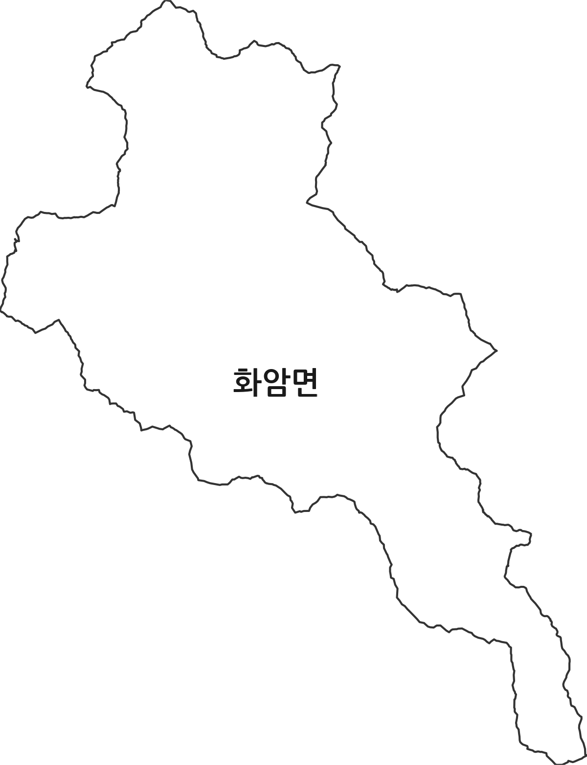 강원특별자치도 정선군 화암면 법정동 행정구역 경계 지도