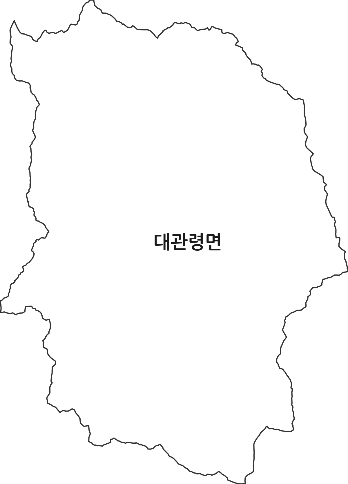 강원특별자치도 평창군 대관령면 행정동 행정구역 경계 지도