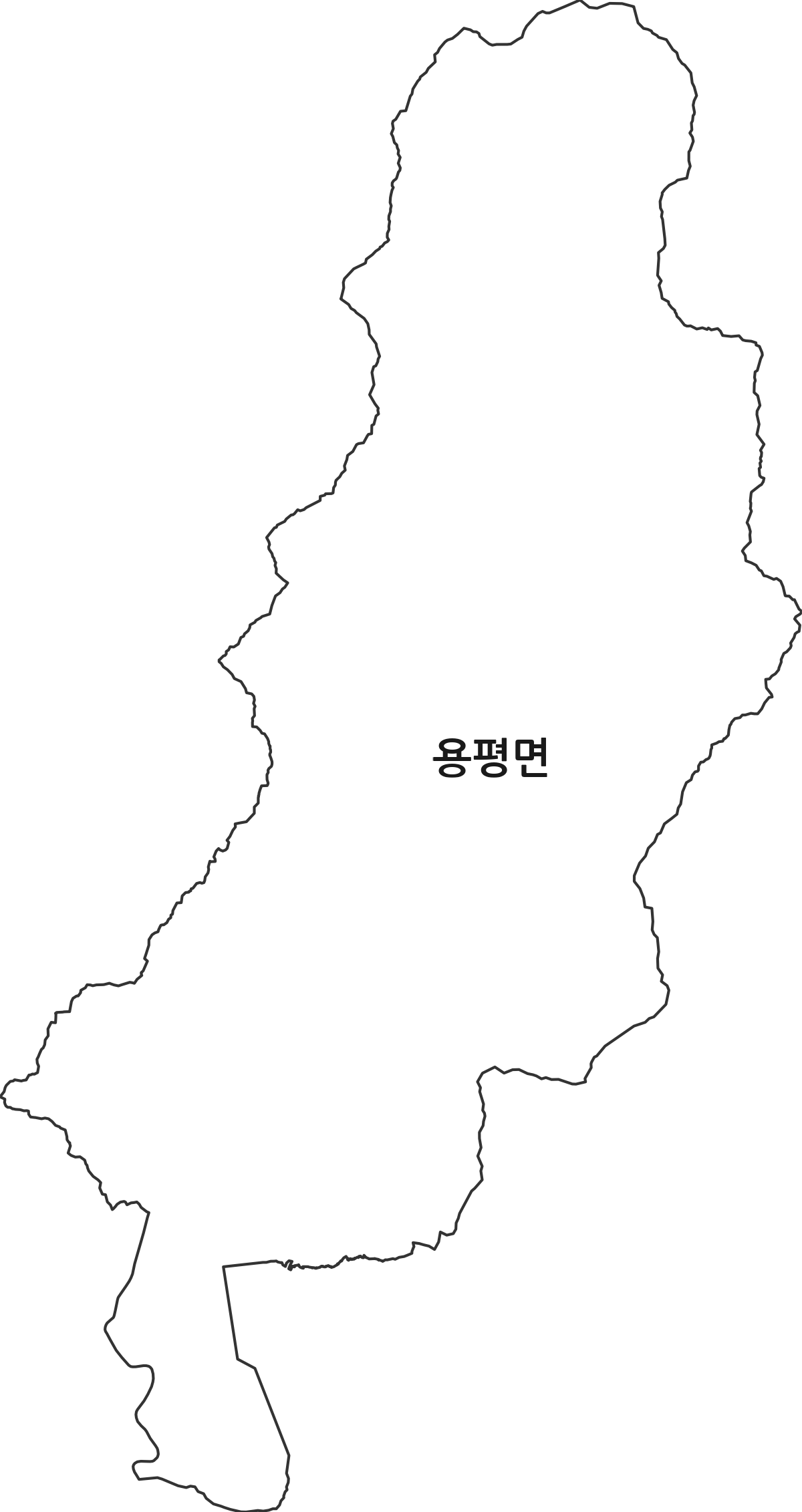 강원특별자치도 평창군 용평면 행정동 행정구역 경계 지도