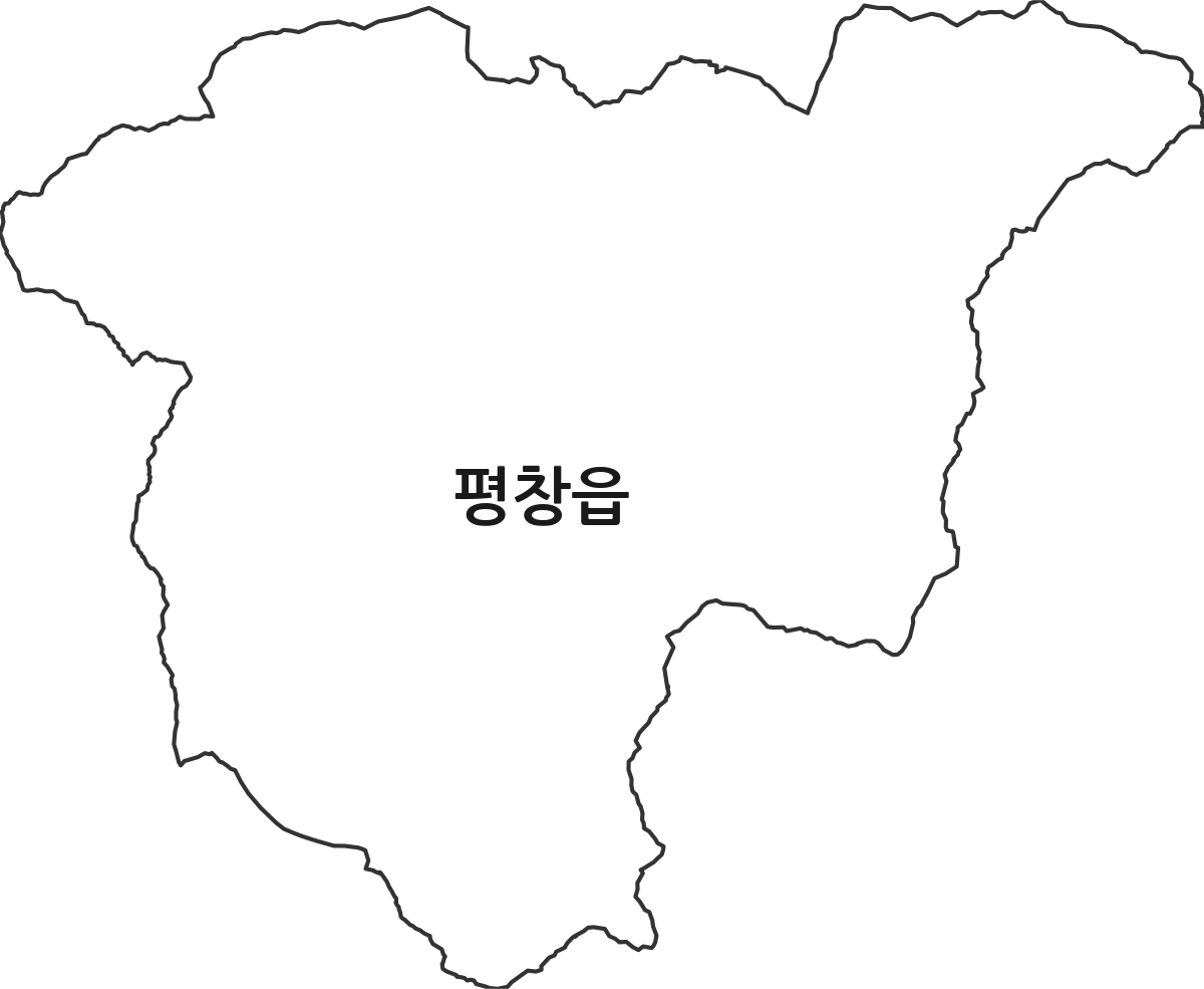 강원특별자치도 평창군 평창읍 행정동 행정구역 경계 지도