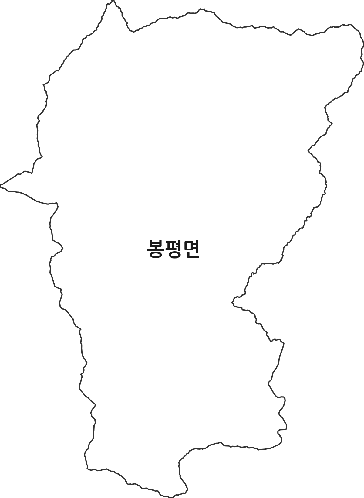 강원특별자치도 평창군 봉평면 법정동 행정구역 경계 지도