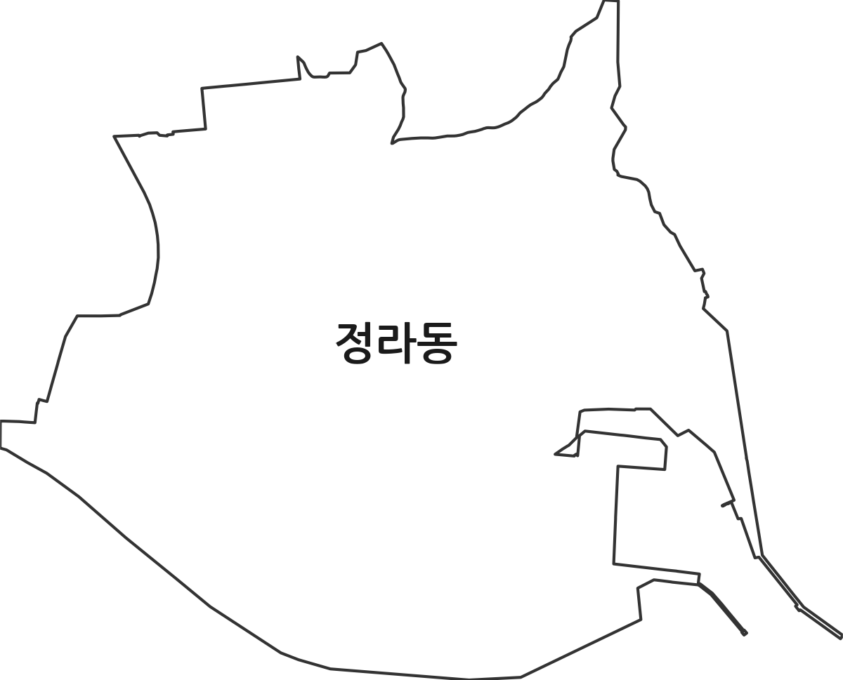 강원특별자치도 삼척시 정라동 행정동 행정구역 경계 지도
