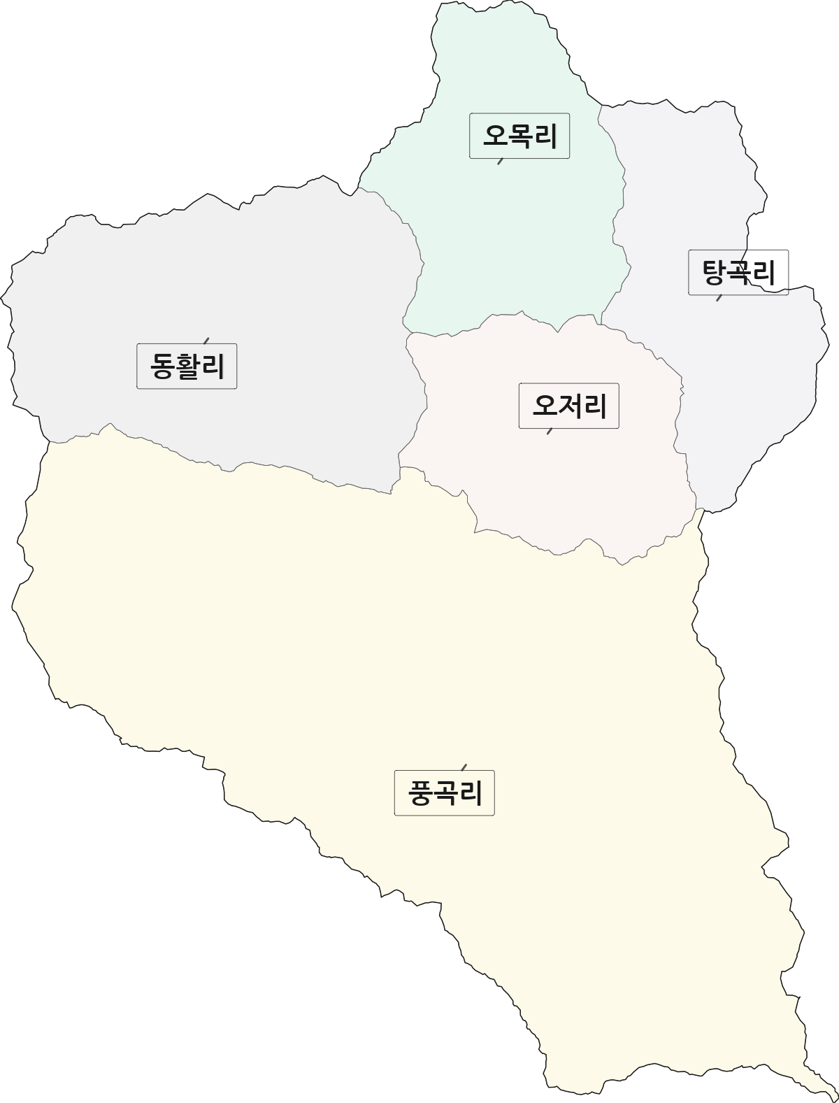 강원특별자치도 삼척시 가곡면 법정동 리 구분 행정구역 경계 지도