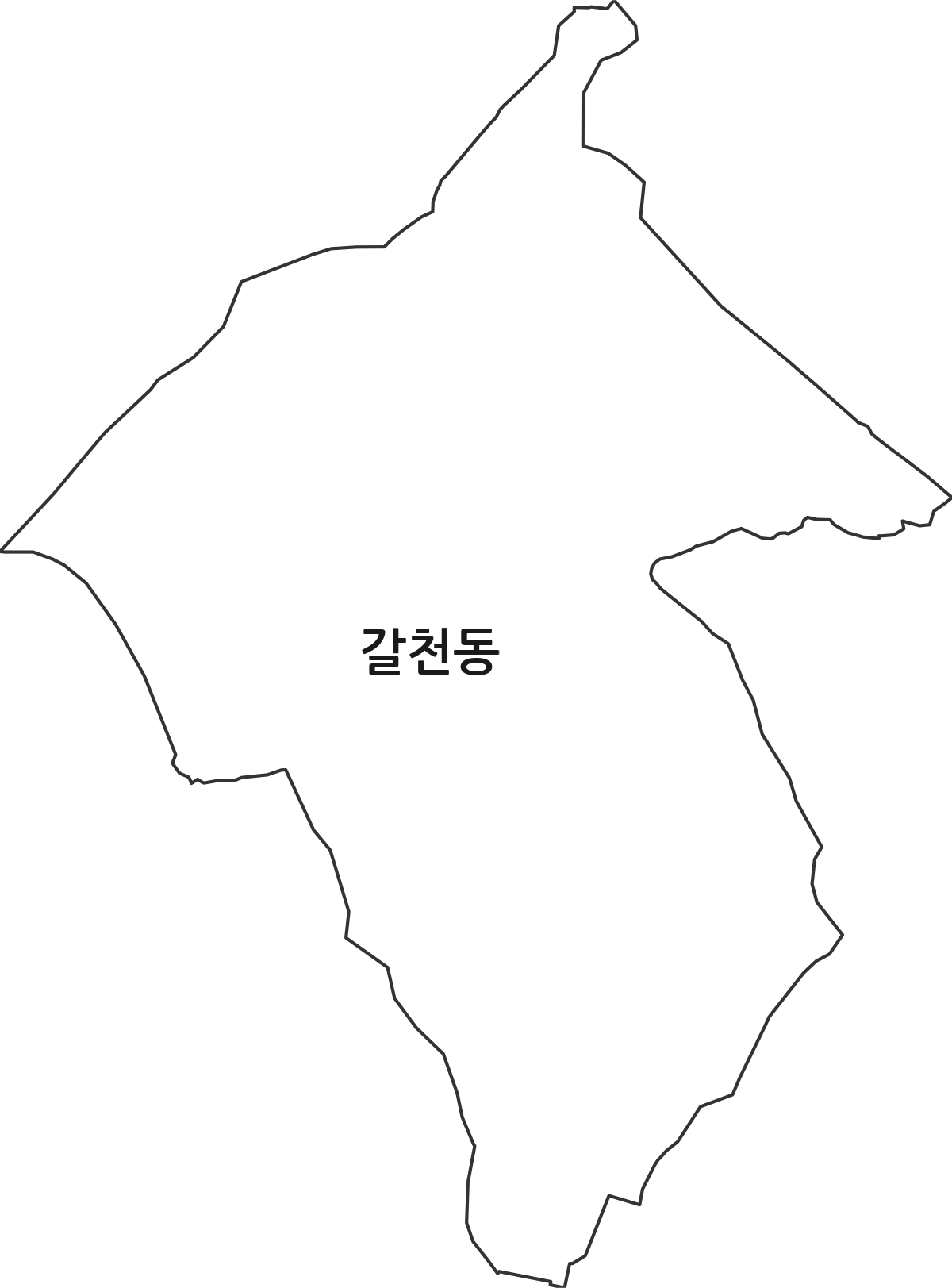 강원특별자치도 삼척시 갈천동 법정동 행정구역 경계 지도