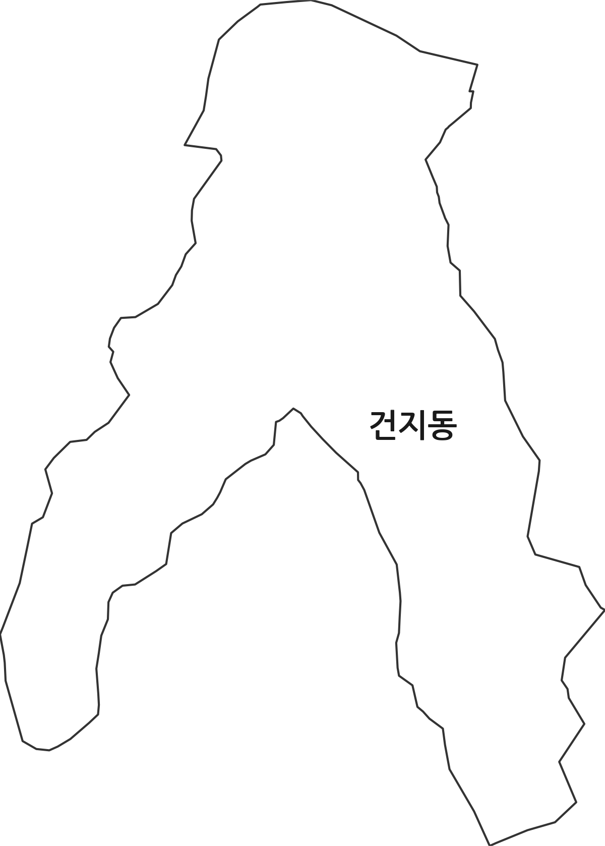 강원특별자치도 삼척시 건지동 법정동 행정구역 경계 지도