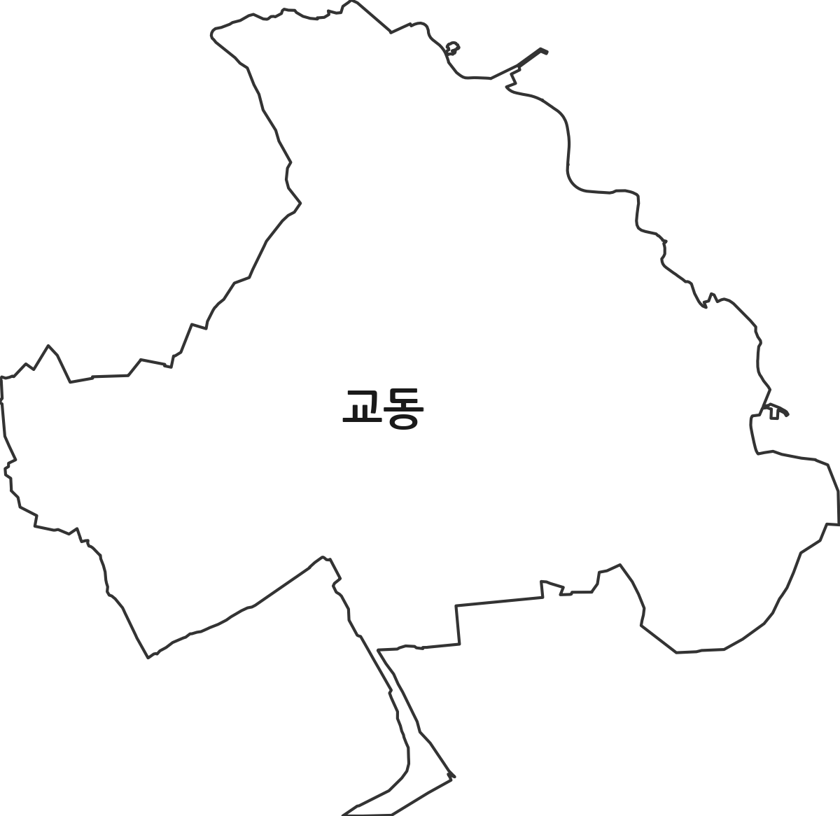 강원특별자치도 삼척시 교동 법정동 행정구역 경계 지도