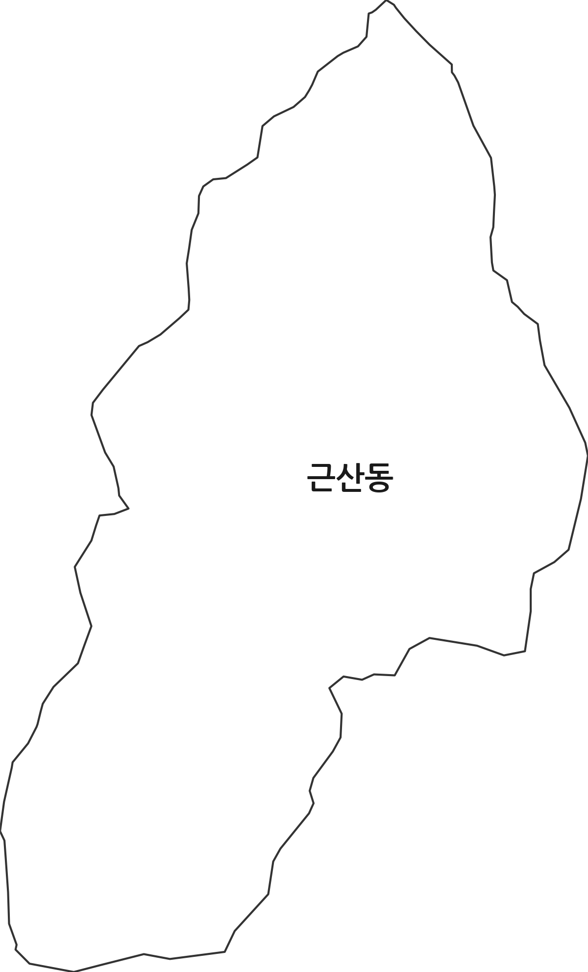 강원특별자치도 삼척시 근산동 법정동 행정구역 경계 지도