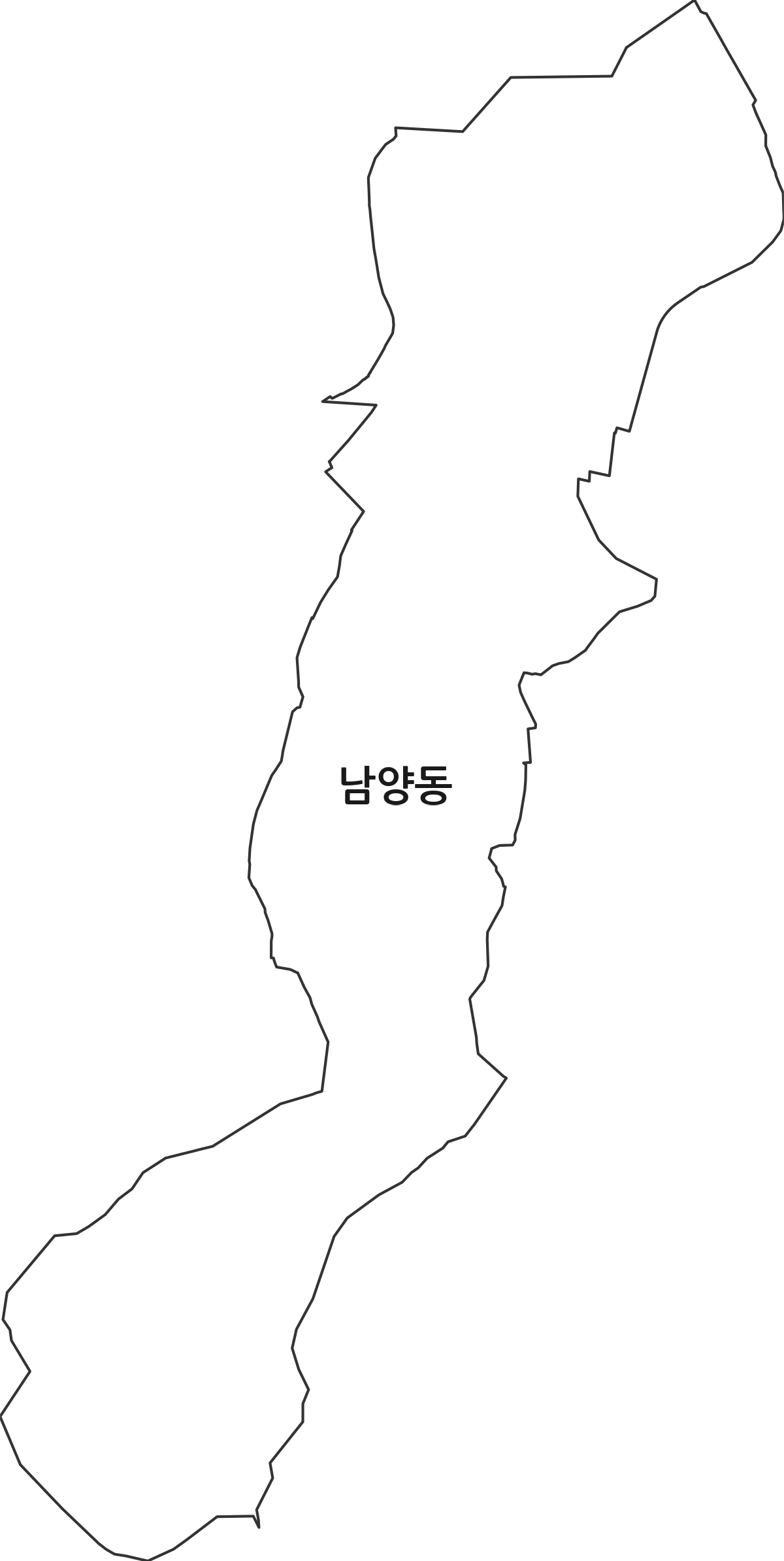 강원특별자치도 삼척시 남양동 법정동 행정구역 경계 지도