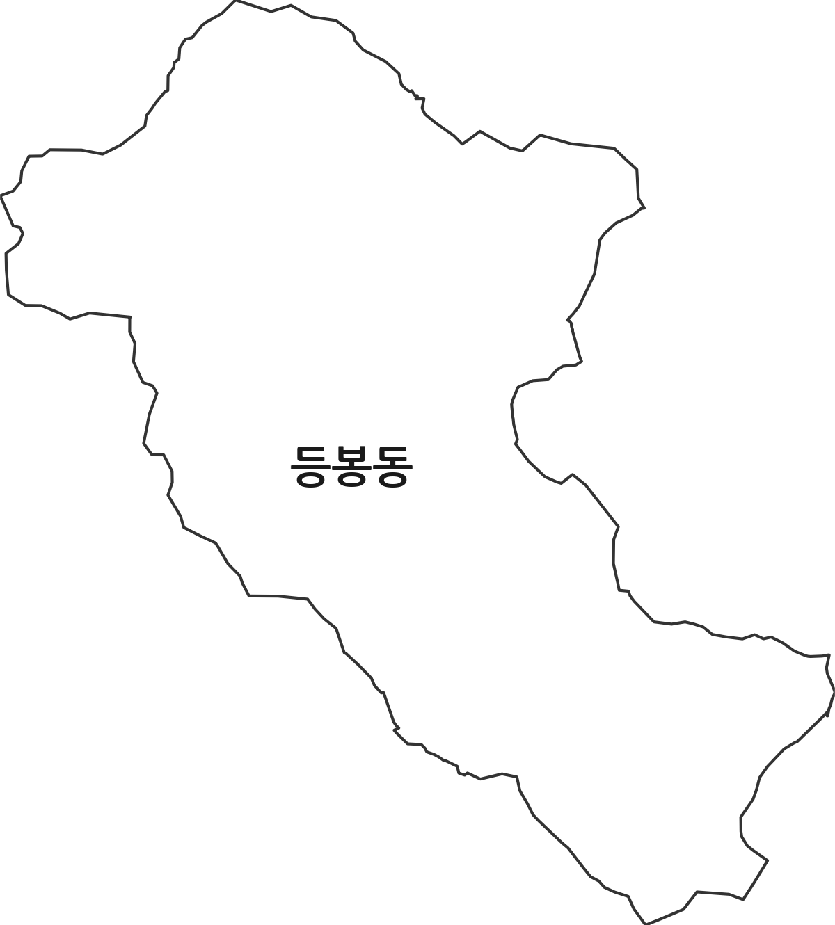 강원특별자치도 삼척시 등봉동 법정동 행정구역 경계 지도