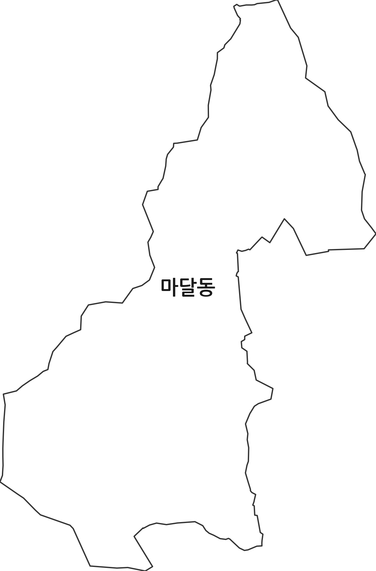 강원특별자치도 삼척시 마달동 법정동 행정구역 경계 지도