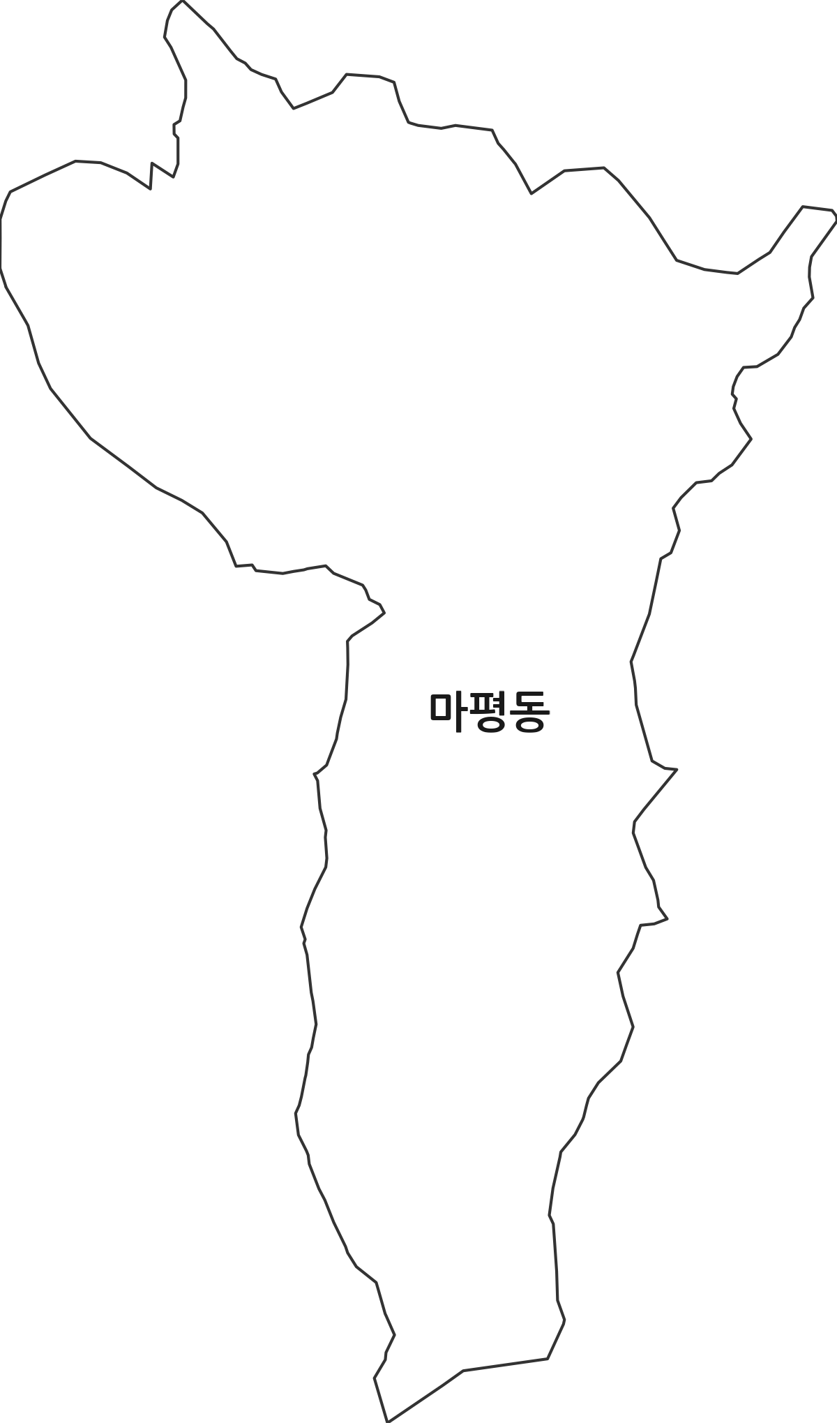 강원특별자치도 삼척시 마평동 법정동 행정구역 경계 지도