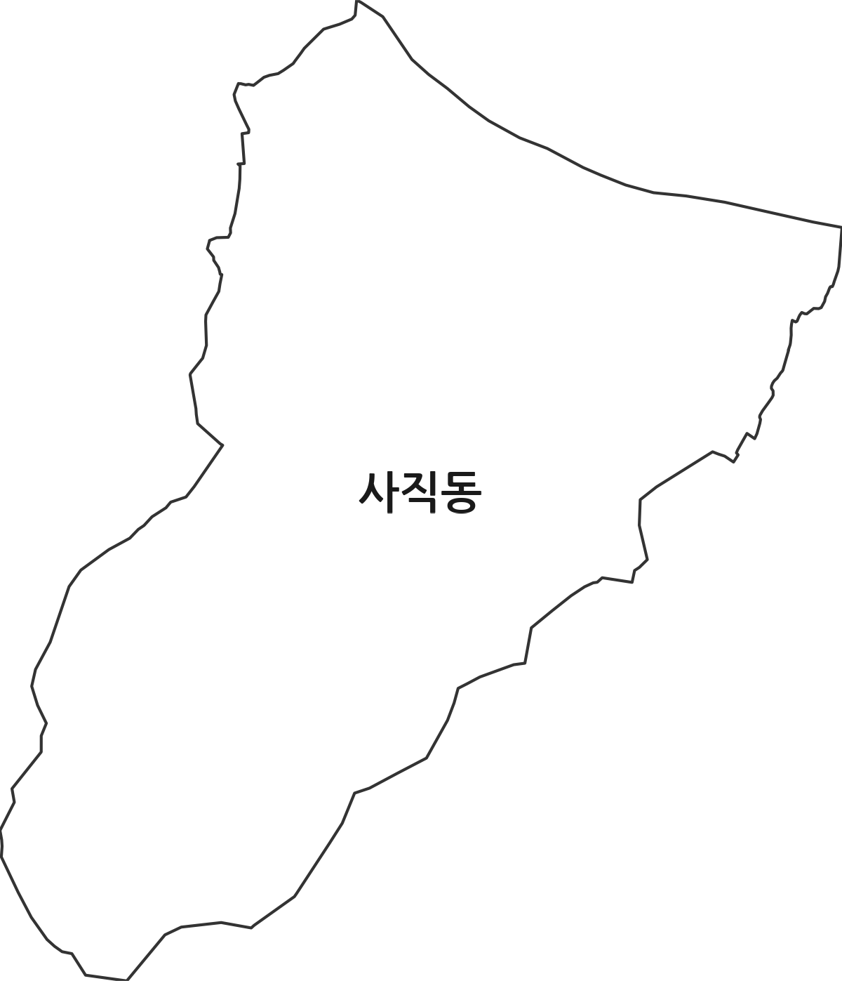 강원특별자치도 삼척시 사직동 법정동 행정구역 경계 지도