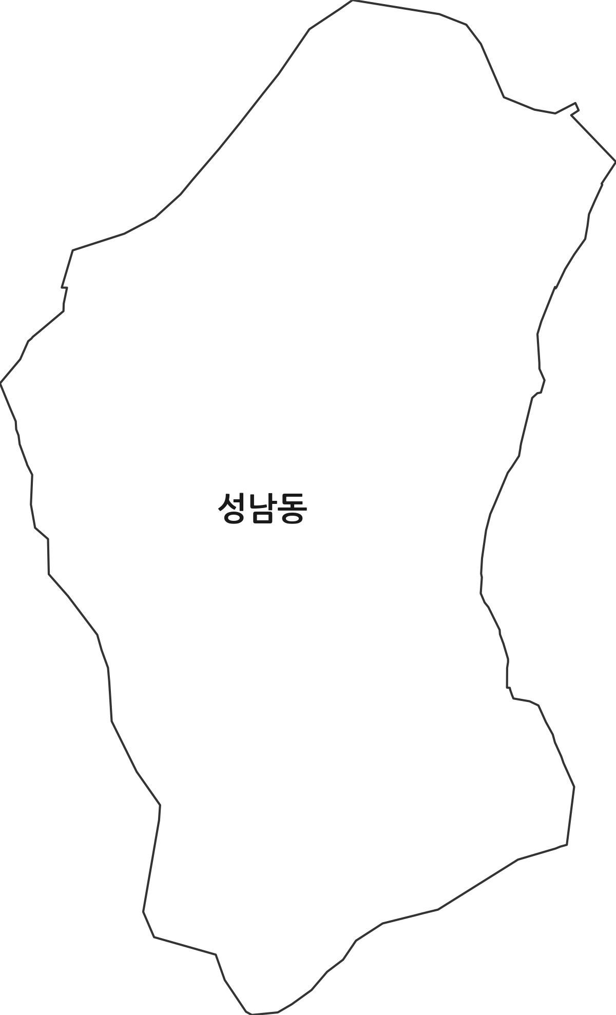 강원특별자치도 삼척시 성남동 법정동 행정구역 경계 지도