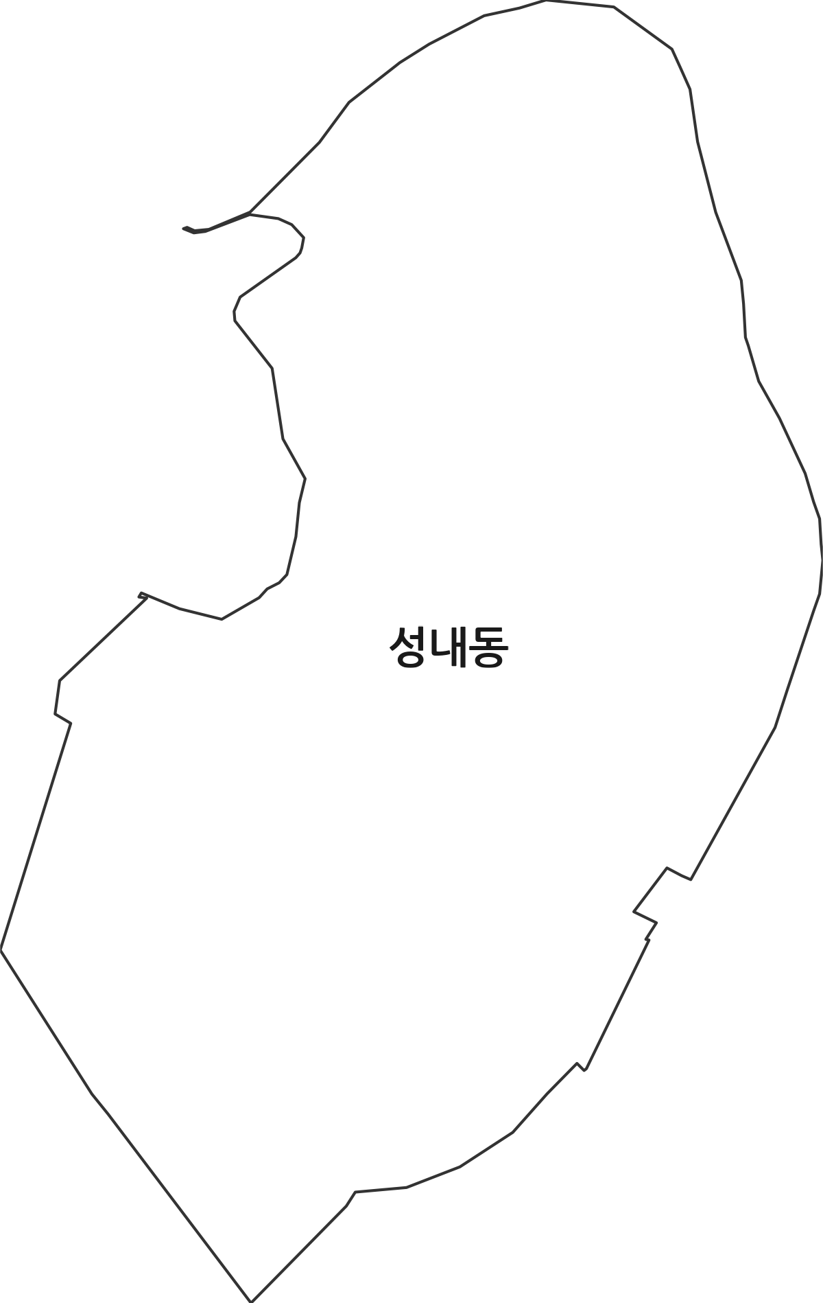 강원특별자치도 삼척시 성내동 법정동 행정구역 경계 지도