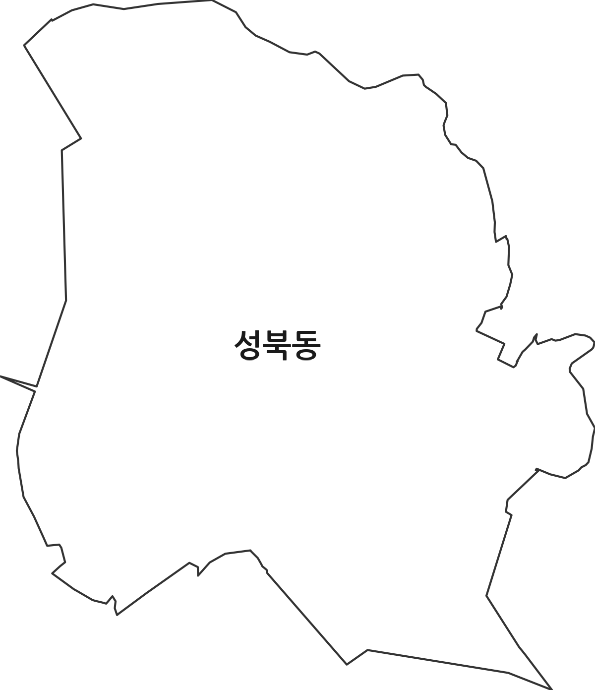 강원특별자치도 삼척시 성북동 법정동 행정구역 경계 지도