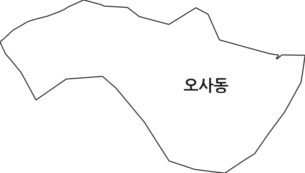 강원특별자치도 삼척시 오사동 법정동 행정구역 경계 지도