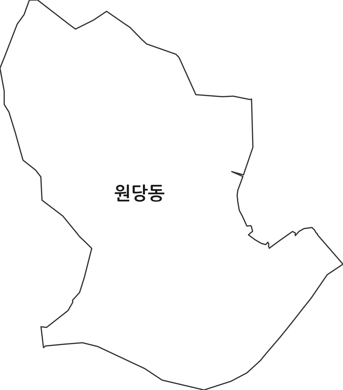 강원특별자치도 삼척시 원당동 법정동 행정구역 경계 지도