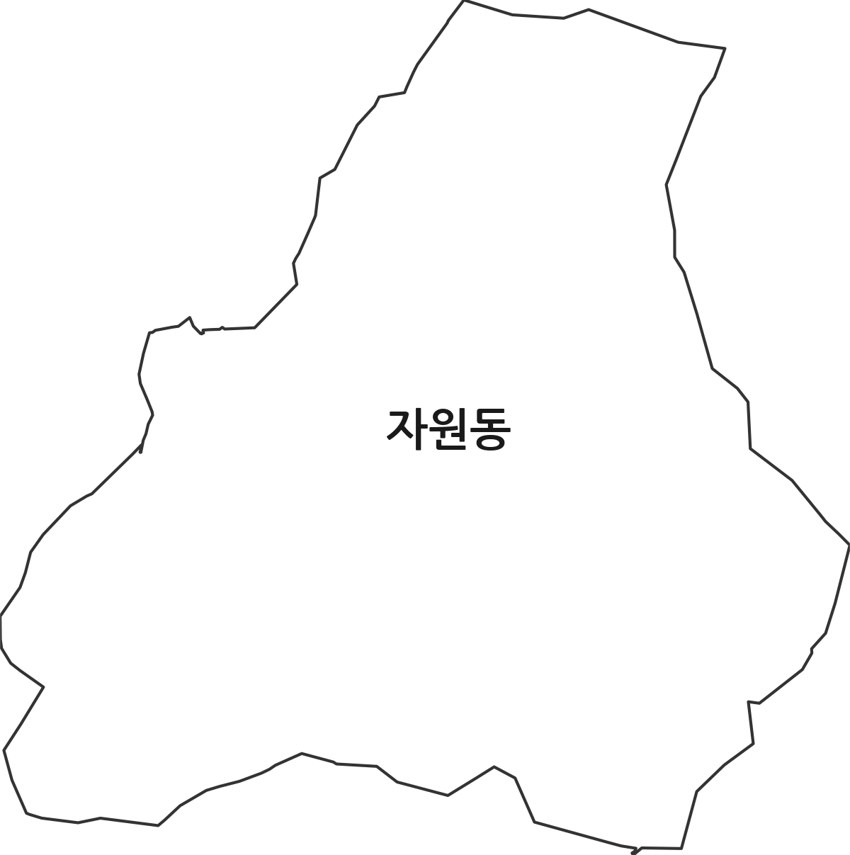 강원특별자치도 삼척시 자원동 법정동 행정구역 경계 지도