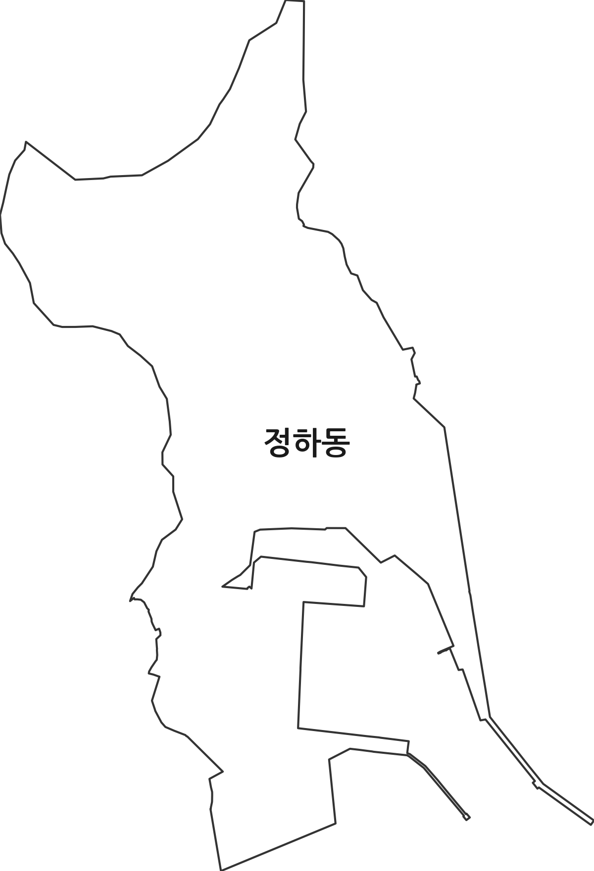 강원특별자치도 삼척시 정하동 법정동 행정구역 경계 지도