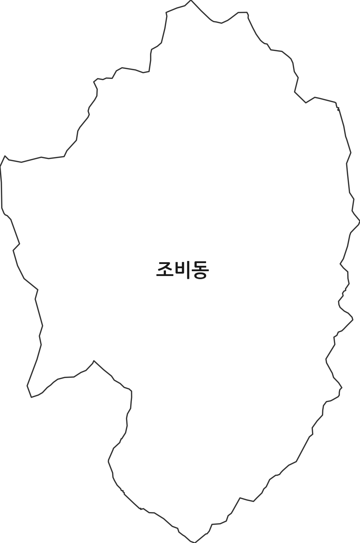 강원특별자치도 삼척시 조비동 법정동 행정구역 경계 지도
