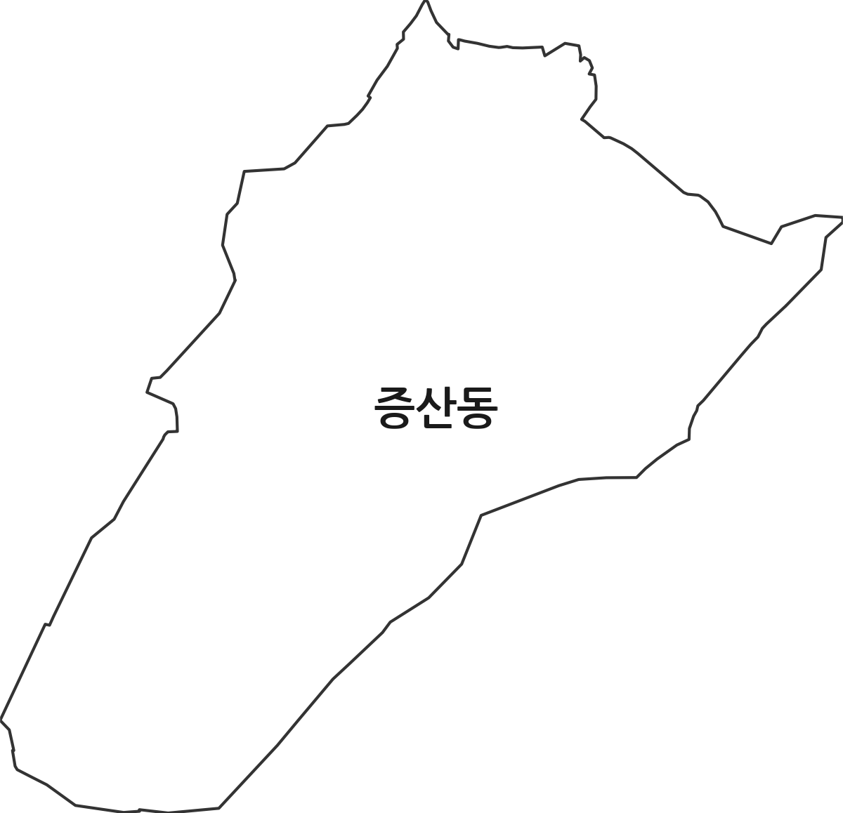 강원특별자치도 삼척시 증산동 법정동 행정구역 경계 지도