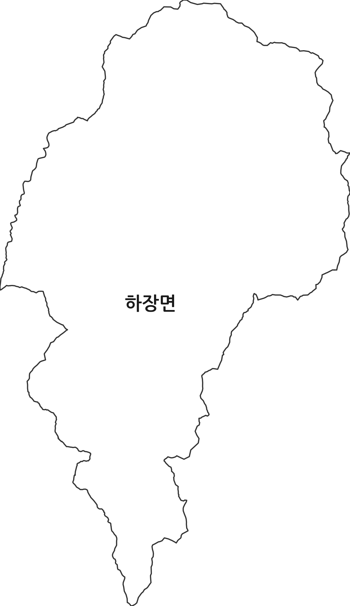강원특별자치도 삼척시 하장면 법정동 행정구역 경계 지도