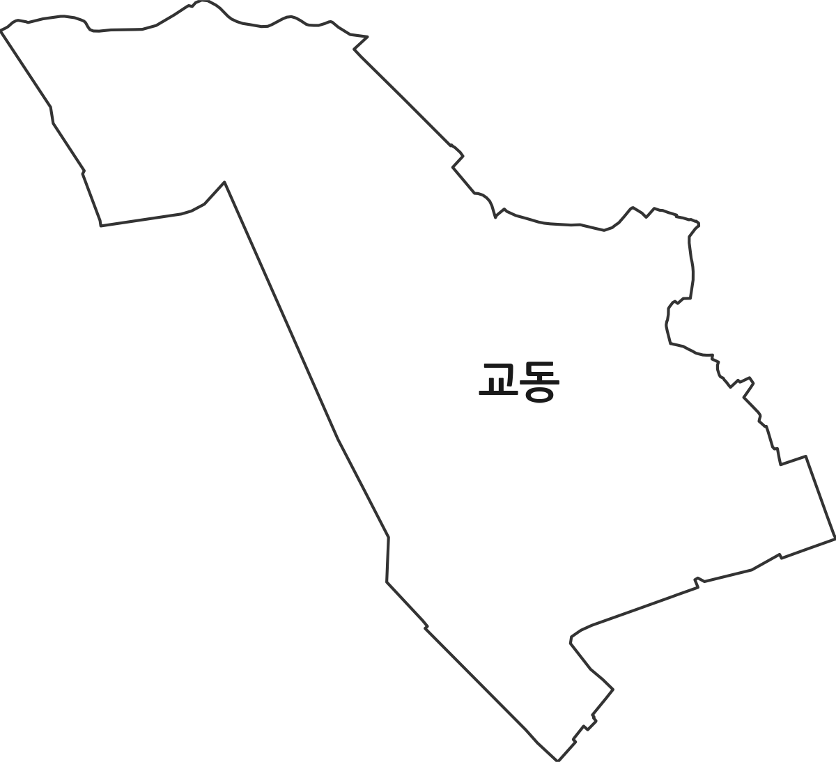 강원특별자치도 속초시 교동 행정동 행정구역 경계 지도