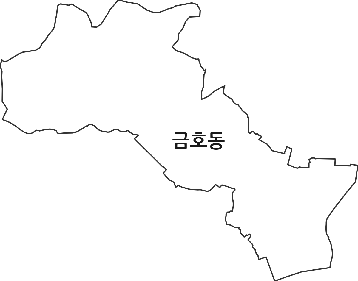 강원특별자치도 속초시 금호동 행정동 행정구역 경계 지도